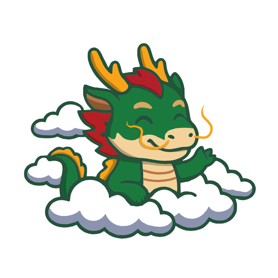 The LocalHugDealer Studios logo: a green dragon on a cloud